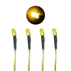 YIXISI 100 PCS 5mm LED Diodes Light with Diffused Colored Lens, Ultra Bright 12V 20cm Pre Wired, Yellow