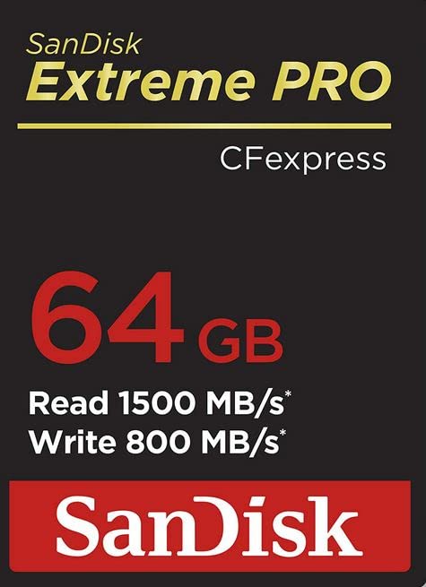 SanDisk Extreme PRO 64GB CF Express Card Type B, up to 1500MB/s, for RAW 4K video