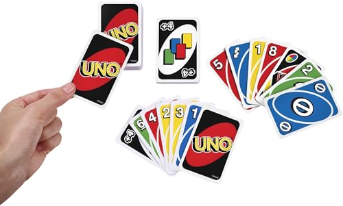 Mattel Games UNO, Classic Card Game for Kids and Adults for Family Game Night, Use as a Travel Game or Engaging Gift for Kids, 2 to 10 Players, Ages 7 and Up, W2087