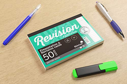 Luxpad A6 Gluebound Revision & Presentation Cards - White. 50 Lined Cards Per Pad (6x4 inches)