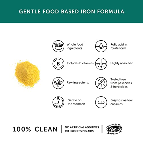 Gentle Iron – Together Health – Whole Food Nutrients – Iron and B Vitamins Vegan Friendly – Made in The UK – 30 Vegecaps