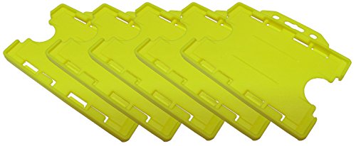 Customcard ltd® Double Sided ID Card Holder Two Sided Badge Holder Yellow (Pack of 5)