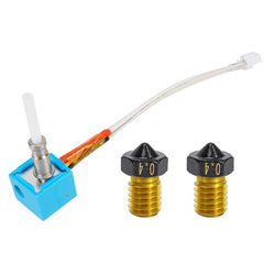 24V 3D Printer Extruder Hotend V5 J Head Print Head w/Silicone Sock and Extra 2pcs Non Stick PTFE Coated V6 Nozzle 0.4mm 1.75mm ONLY Compatible with Anycubic Kobra 3D Printer (K Hotend)