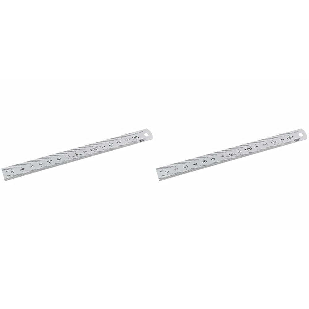 Draper 22670 SSR6B Expert Stainless Steel Rule, 150mm, Blue (Pack of 2)