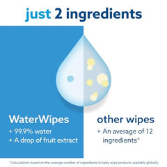 WaterWipes Plastic-Free Original Baby Wipes, 360 Count (6 packs), 99.9% Water Based Wipes, Unscented for Sensitive Skin