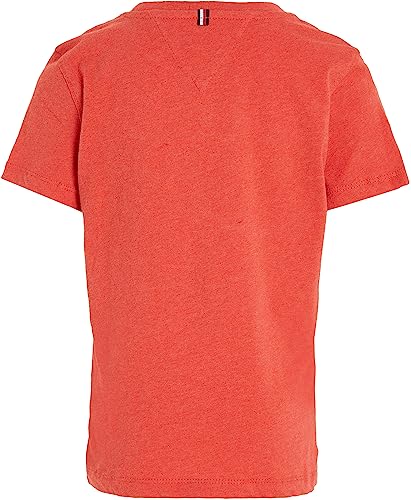 Tommy Hilfiger Boys Short-Sleeve T-Shirt Crew Neck, Red (Apple Red Heather), 3 Years