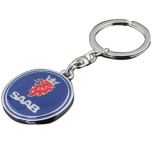 XIANGPICHI 3D Chrome Car Logo Alloy Key Ring Keychain Car Accessories (fitSAAB)