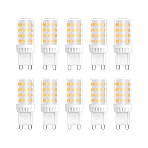 G9 LED Bulbs, 5W, Cool White 6000K, 450LM, Equivalent to 50W Halogen, AC 220V-240V, Non-dimmable, Energy Saving Bulb for Chandelier Home Lighting Decor, 10 Pack