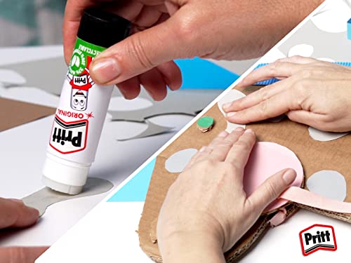 Pritt Glue Stick, (Pack of 4 x 22g) Safe & Child-Friendly Craft Glue for Arts & Crafts Activities, Strong-Hold adhesive for School & Office Supplies, Pritt Stick