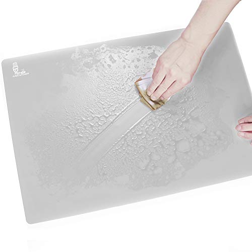 SUPER KITCHEN Non-Slip Silicone Pastry Mat, Silicon Baking Mats, Non-Stick Dough Rolling Kneading Mat, Placemat, Countertop Protector, Fondant/Sugarcraft/Pie/Pizza/Bread/Cookie Mat, 60 × 40cm (Gray)