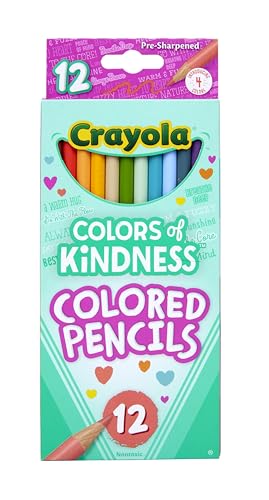 CRAYOLA Colours of Kindness Pencils - Assorted Colours (Pack of 12)   Colours That Represent Good Feelings   Ideal for Kids Aged 3and