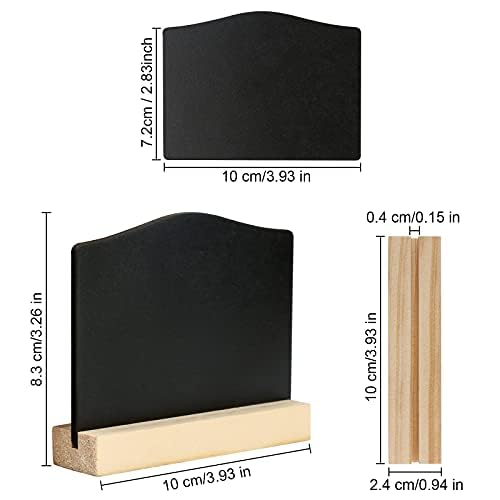 DONQL 12Pack Mini Chalkboard Signs, Kitchen Notes Chalk Boards with Stands 10x7.2cm Small Blackboard Message Tabletop Board for Signs Place Cards Table Numbers Shop Buffet Cafe Party (Wave Shape)