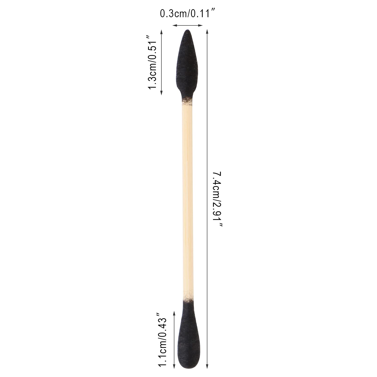 Natural Bamboo Cotton Swabs, Eco-Friendly & Biodegradable – Comfortable and Soft,Plastic Free Double Ear Sticks for Ears Cleaning and Makeup,Dirt Removal,crafts,painting (Black-1 Pack of 100)