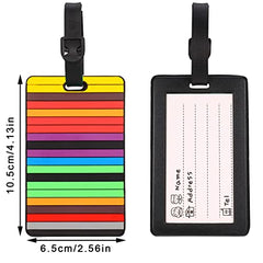 Skisneostype 6 Pcs Secure Luggage Tags PVC Suitcase Luggage Tags Travel Suitcase Baggage Handbag Tag Labels Tag for Travel Bag Suitcase,Multicolor,10.5x6.5cm