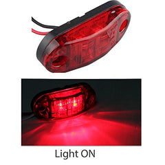 Futheda 4pcs IP65 Oval LED Lamps Side Marker Lights 12V/24V Front Rear Lights Universal Indicator of Position for Truck Trailer Van Caravan Lorry Car Bus Boats Red