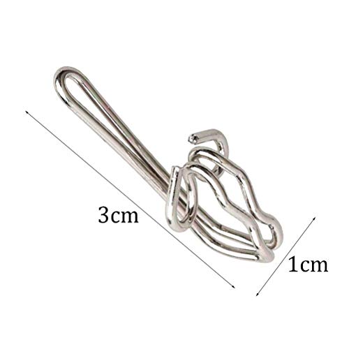 kuou 100 Pcs Metal Curtain Hooks, Stainless steel Drapery Hooks for Window Curtain, Door Curtain & Shower Curtain (Silver)