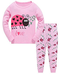 TEDD Girls Christmas Pyjamas Set Toddler Clothes Sleepwear Animal Printed Nightwear Winter Long Sleeve PJs 2 Piece Outfit Xmas Gift for Kids Age 3-4 Years