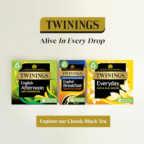 Twinings English Breakfast Decaf Tea   Golden, Well Rounded & Full Bodied Decaffeinated Black Tea   40 Biodegradable Tea Bags