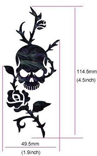 Inlay Sticker for Guitars & Bass - Rose & Skull - Abalone Red B-135RS-RD