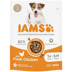 IAMS Complete Dry Dog Food for Adult 1and Small and Medium Breeds with Chicken 800 g