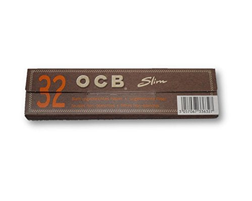 OCB Virgin Unbleached King Size Slim Rolling Papers and Filter Tips Cigarette Papers Smoking Papers Pack of 4 Booklets from Sudesh Enterprises