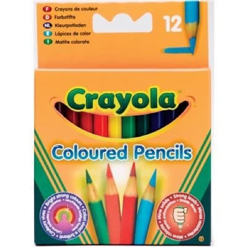 CRAYOLA Half-Length Colouring Pencils - Assorted Colours (Pack of 12)   Tougher Pencils that Won't Easily Break Under Pressure   Ideal for Kids Aged 3and