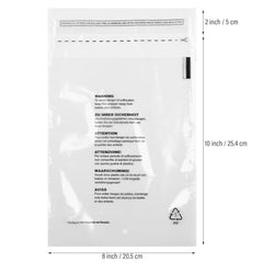 100 x (8″ x 10″) 205mm x 254mm Self Seal Clear Poly Bags with Suffocation Warning in 6 Languages, FBA Polybags (8 inches X 10 inches)