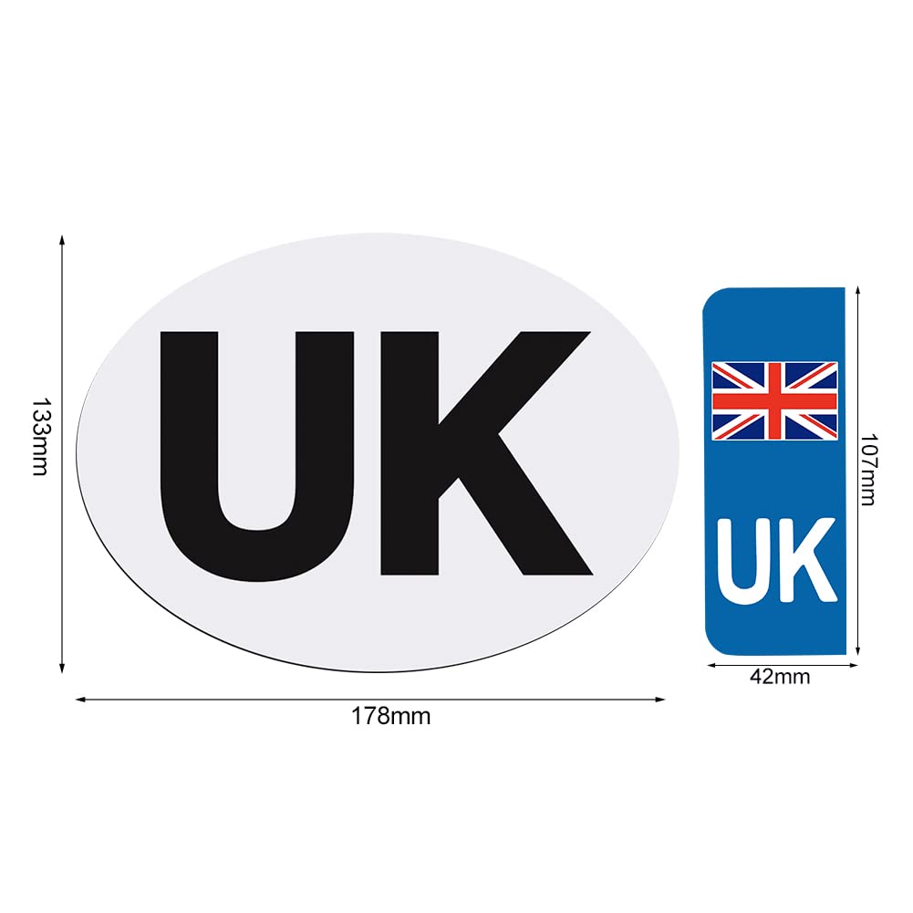 Onarway UK Magnetic Car Stickers 1 Pack and Pair of UK Car Number Plate Stickers, Set of 3 UK Stickers for Cars, Vans, Trucks, No Blow off and Easy to Remove without Scratching, for European Roads