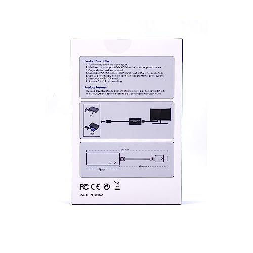 Mcbazel PS1/PS2 To HDMI Adapter,Multifunctional HDTV HDMI Cable Adapter for PS1/PS2