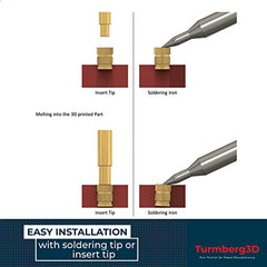 Turmberg3D Threaded Insert M3 (Pack of 100) / M3 x 5.7 Brass Threaded Sockets / Melting Nut for Plastic Parts for 3D Printer Parts (M3 x 5.7)