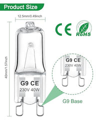 AUZOSL G9 Halogen Bulbs 40W - Bright G9 Light Bulbs (Pack of 12) - Energy Efficient Replacement for G9 40W Bulb - Long-Lasting Lighting Solution