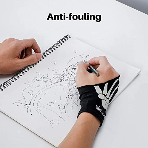 HUION Skeleton Glove for Graphics Drawing Tablet, Ideal Anti-fouling Glove for People who Use Drawing Tablets and Light Boxes (1 Unit of Free Size, Good for Right Hand)