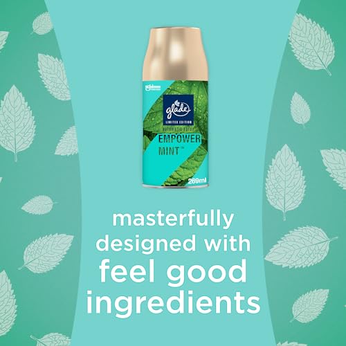 Glade Automatic Air Freshener Refills, Room Spray & Odour Eliminator, Empower Mint, Pack of 4 (4 x 269ml)