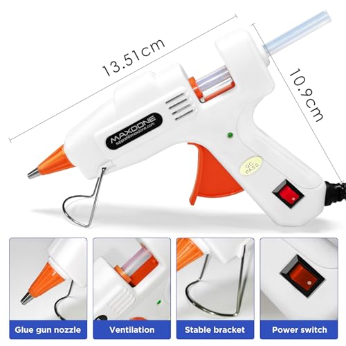 Hot Glue Gun Mini Glue Gun with 30pcs Glue Sticks Upgraded Version, 20W Hot Glue Gun Blue Fast Heating for Home and DIY Craft (White)