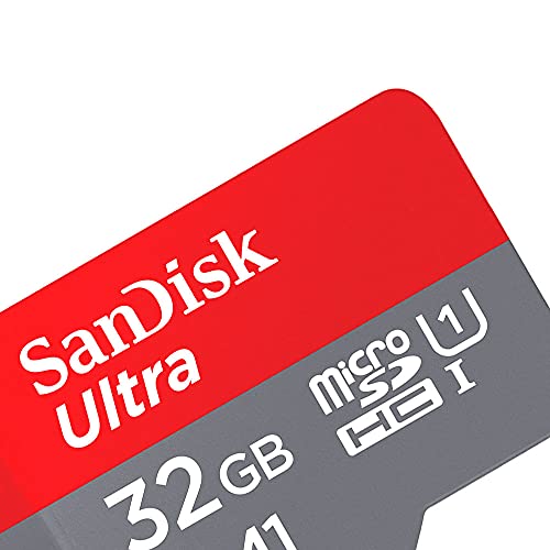 SanDisk Ultra 32 GB microSDHC Memory Card and SD Adapter with A1 App Performance Up to 98 MB/s, Class 10, U1