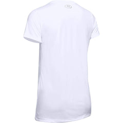 Under Armour Women Tech Short Sleeve V - Solid, Ladies T Shirt Made of 4-Way Stretch Fabric, Ultra-Light & Breathable Running Apparel for Women White