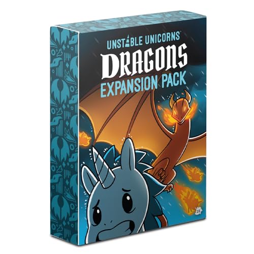 TeeTurtle   Unstable Unicorns Dragons Expansion Pack   Card Game   Ages 14and   2-8 Players   30-45 Minutes Playing Time