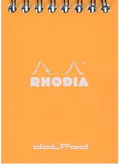 RHODIA 11503C - Spiral Notebook (Full Bound) Orange - A7 - Dotted Dot - 80 Detachable Sheets - 80G Clairefontaine Paper - Soft and Resistant Coated Card Cover - Classic