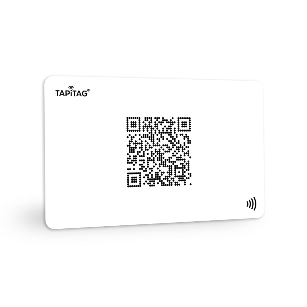 TAPiTAG Digital Business Card NFC Tag and QR (White)