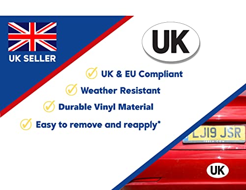 1 or 2 UK Car Stickers for Europe UK Stickers for Car Vinyl GB UK Car Sticker - Regulation Size - Weather Resistant (1)