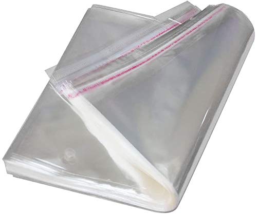 25pcs 12 x 14 Inch Clear Poly Bags Bulk Adhesive Envelopes Self Seal Cellophane Bags Large Self Seal Flap Easy Peel Clear Bags Clear Plastic Bags 2 Mil, Fit for A4 Paper T-Shirts Newspapers