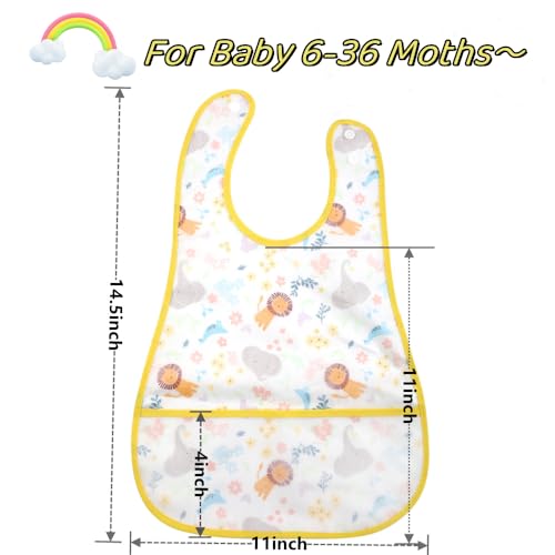 norinori Baby bibs Waterproof Bib - Feeding bib, Adjustable Washable, Soft ForToddler Infant Kids, 0-36 Months