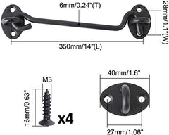 Cabin Hook Stainless Steel Latch and Eye Privacy Hooks Door Stay with Screws Lock for Gate Shutters Window Slide Barn Shed Patio Door - Matte Black