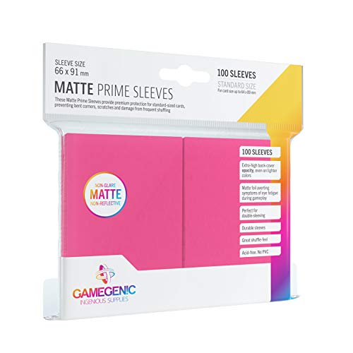 Gamegenic GGS11036ML Matte Prime Sleeves (100-Pack), Pink