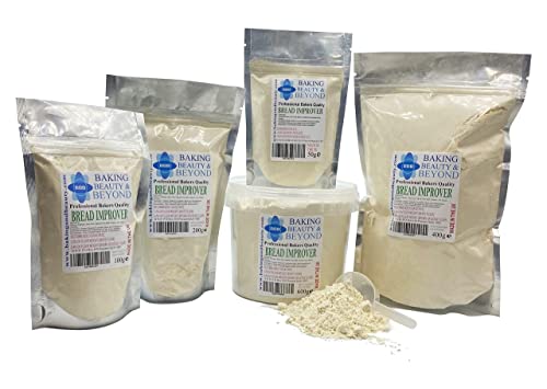 Baking Beauty and Beyond Professional Mix Improver Powder for Bread - Dough Enhancer for Bread, Grain Dough Conditioner Strengthens Starch and Improves Texture of All Flours, 100g