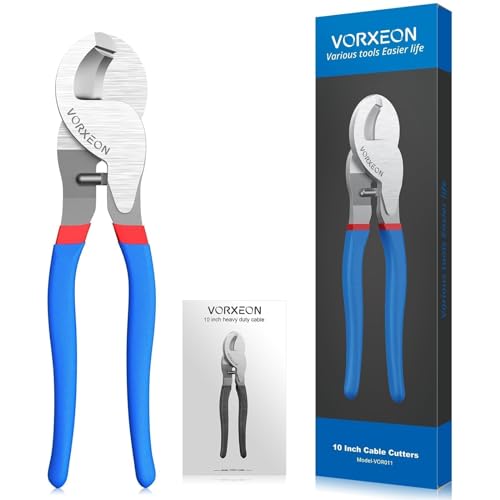 VORXEON 10 Inches Cable Cutter, Heavy Duty Large High Leverage Cutter Tool for Aluminum Copper Wire Communications Cable