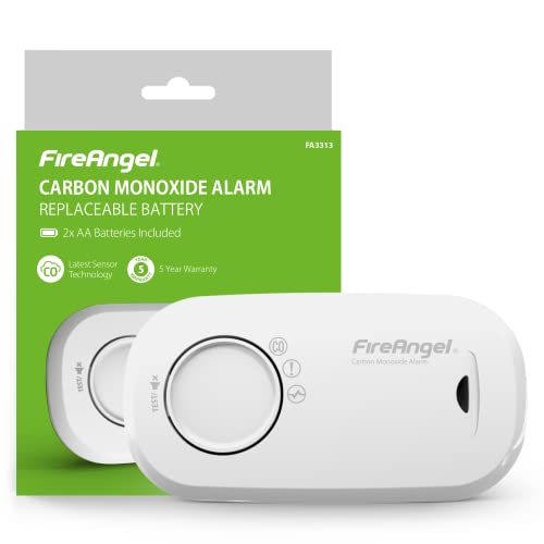 FireAngel FA3313 Carbon Monoxide Detector and Alarm with 1 Year Replaceable Batteries (Replacement for FireAngel CO-9B)