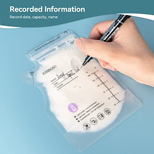 Breast Milk Storage Bag, 40PCS Milk Storage Bags Breastfeeding 180ML w/Pour Spout for Freezer, Milk Catchers w/Temperature Sensing Feature, Ready-to-Use,Self-Standing, BPA Free