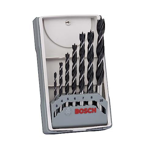 Bosch 2607017034 Professional 7-Piece Robust Line Brad Point Drill Bit Set (for Wood, Accessories for Drill Drivers) , Black/Silver , 14.1 x 8.3 x 2 cm