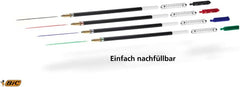 BIC 4 Colours Pens All In One, Multi Coloured Pens All In One, Retractable Ballpoint Pens, Medium 1.0mm, Green, Blue, Red, Black, 5 Pens Per Pack, 1 Pack